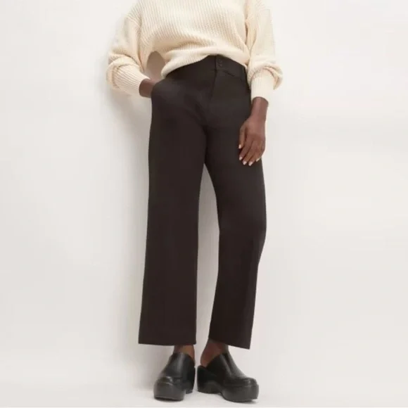 Everlane The Organic Kick Flare Pant Black Organic Cotton NWT - Picture 1 of 12